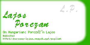 lajos porczan business card